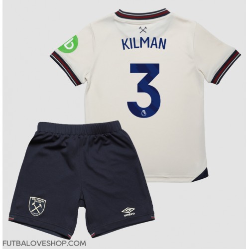 Dres West Ham United Max Kilman #3 Preč pre deti 2025-26 Krátky Rukáv (+ trenírky)